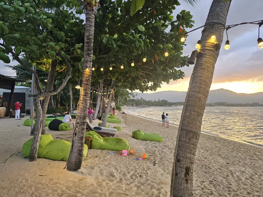 Viešbučio paplūdimys vakare