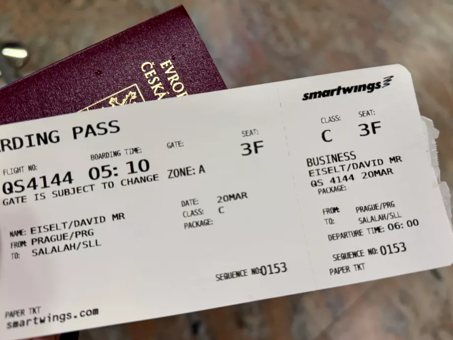 Bilietas verslo klase "Smartwings