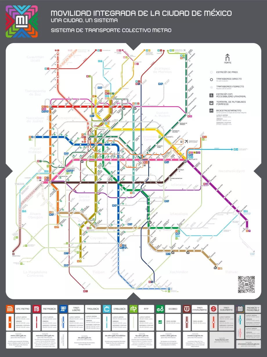 Meksiko miesto metro žemėlapis