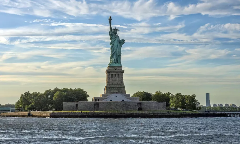 Laisvės statulos vaizdas iš Staten Island kelto
