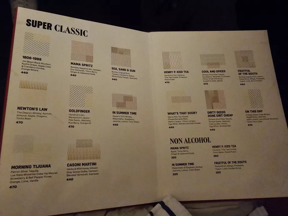 Kokteilių studija "Dry Wave" - meniu