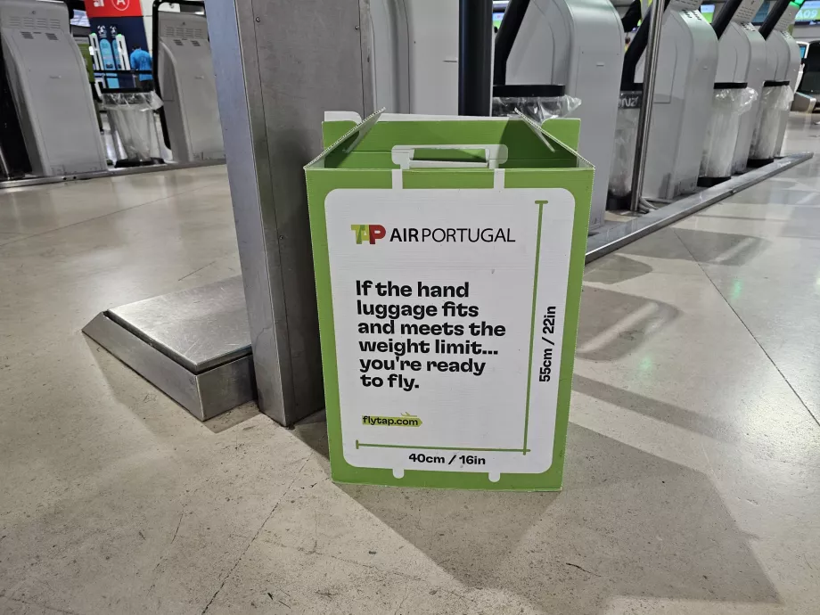 Rankinio bagažo matavimo šablonas, TAP