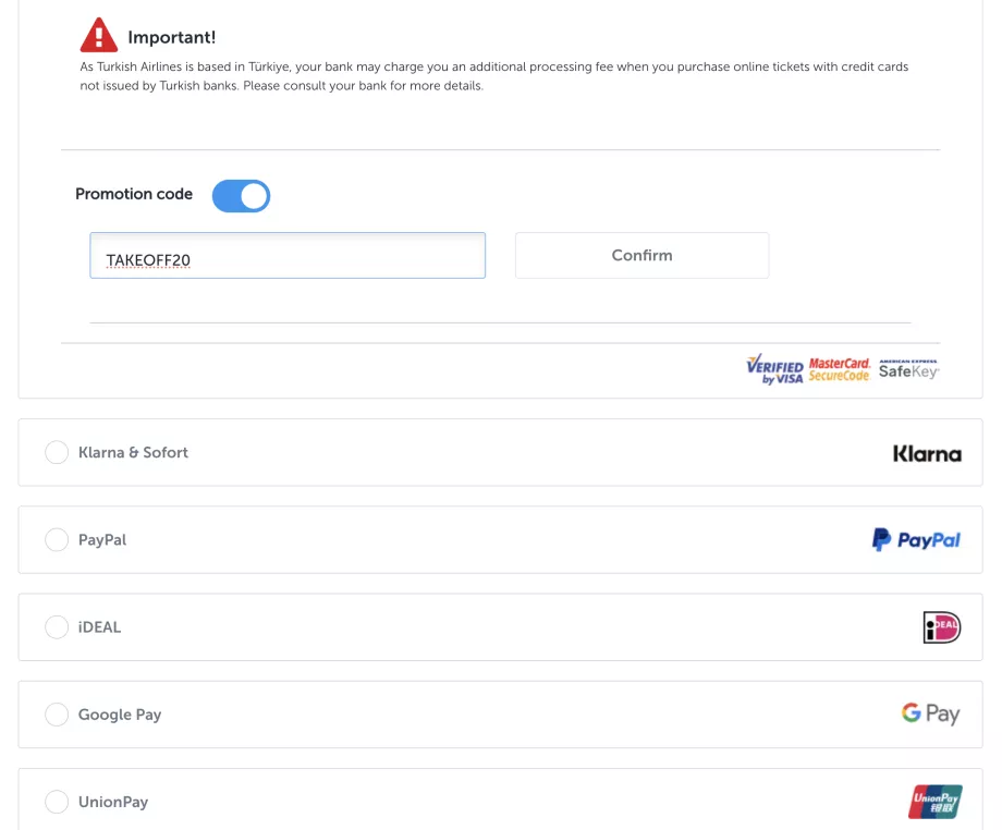 "Turkish Airlines" reklaminis kodas