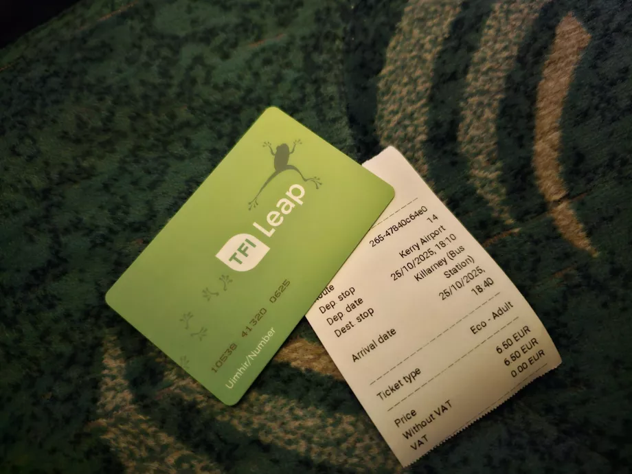 Kelionė autobusu iš oro uosto į Killarney