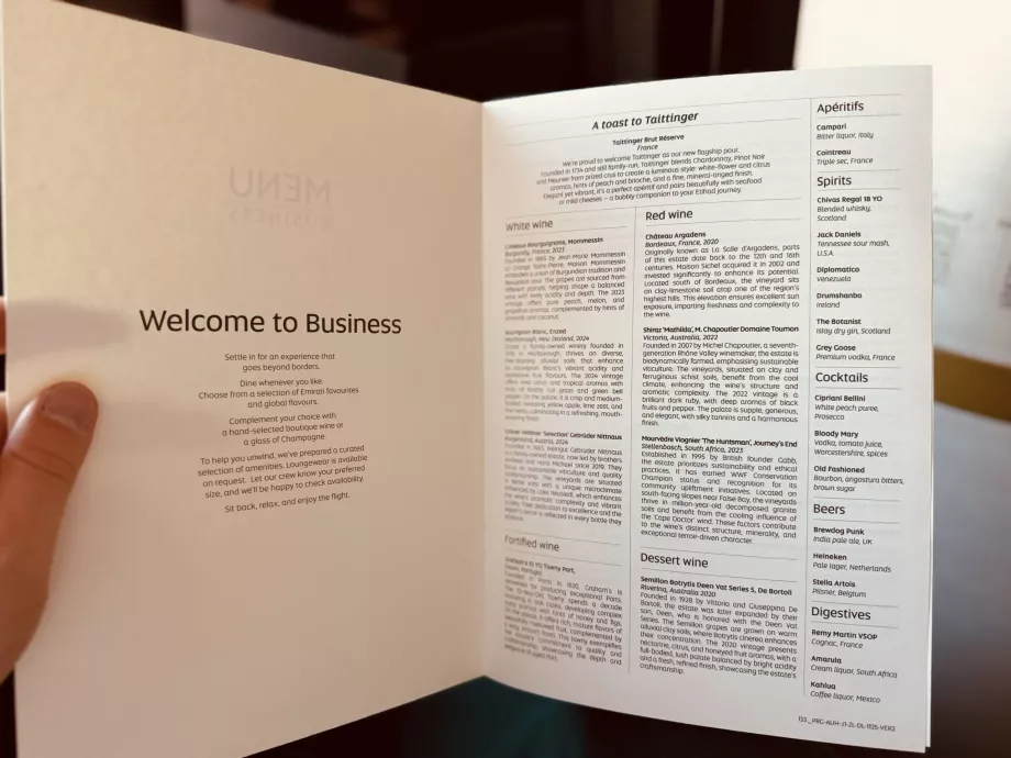 Vynų, alaus, aperityvų, digestyvų ir kokteilių pasiūla