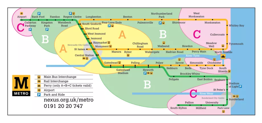 Metro zonų žemėlapis