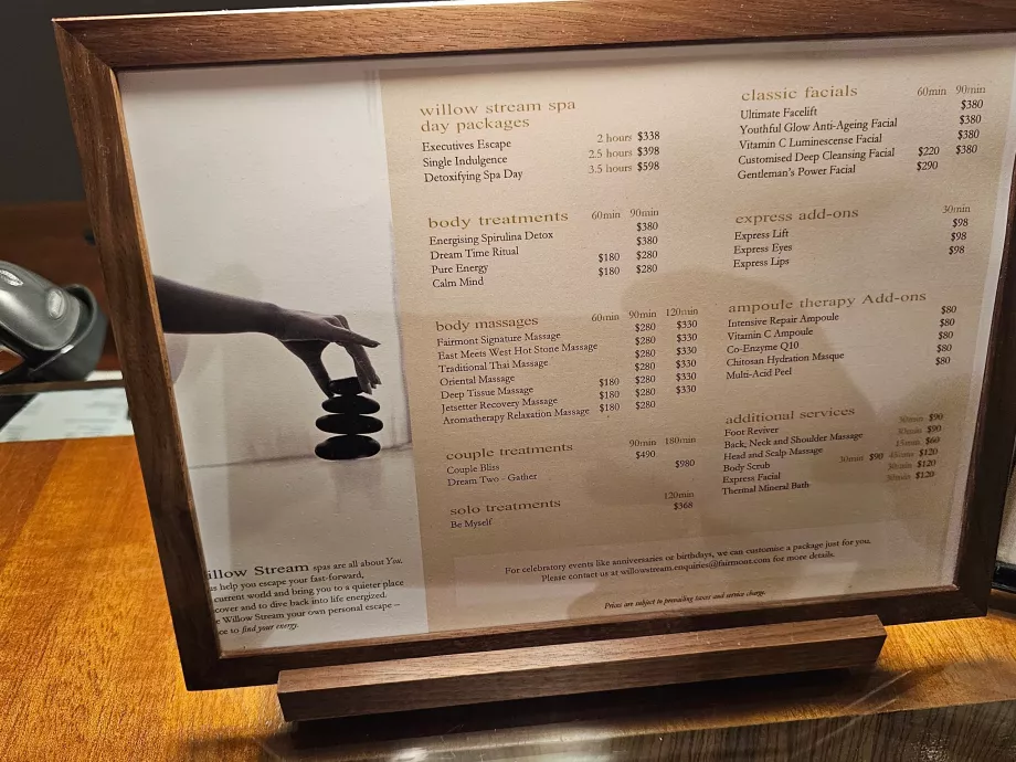 SPA paslaugų kainos