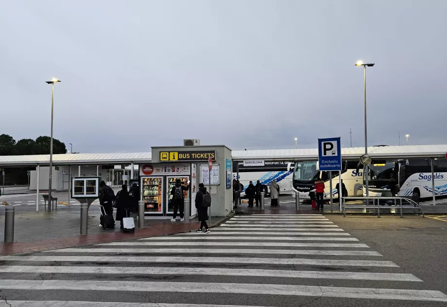Autobusų stotis priešais terminalą