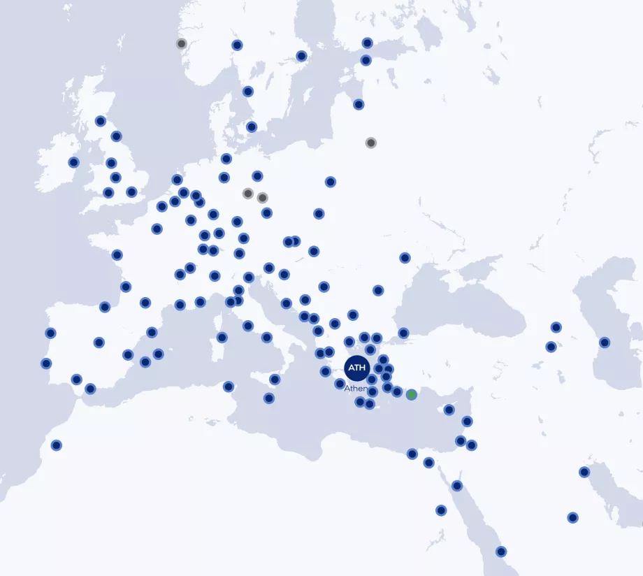 Maršruto žemėlapis "Aegean Airlines