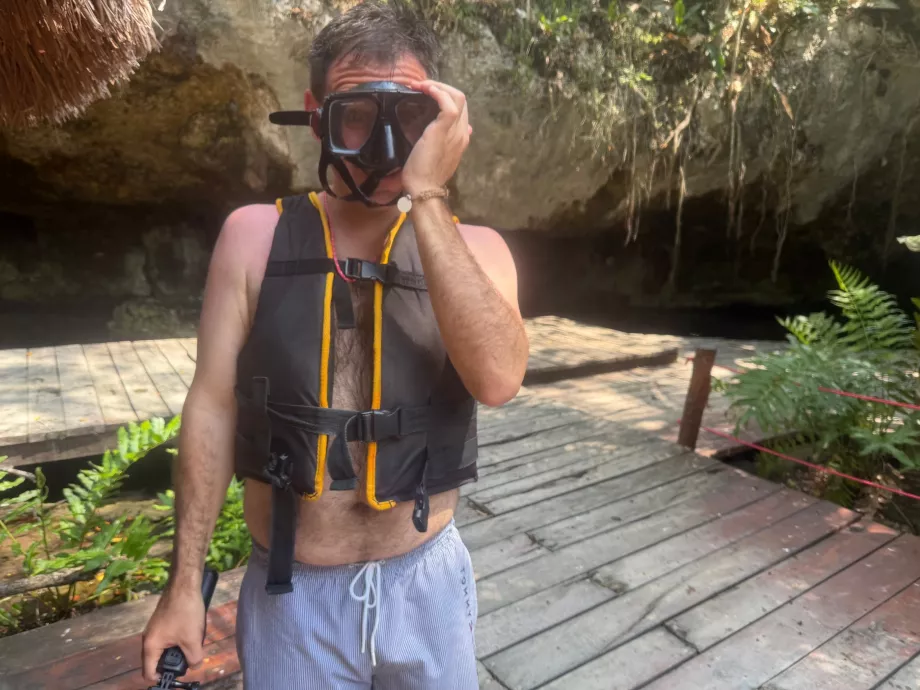 Aš prieš įeidamas į Gran Cenote