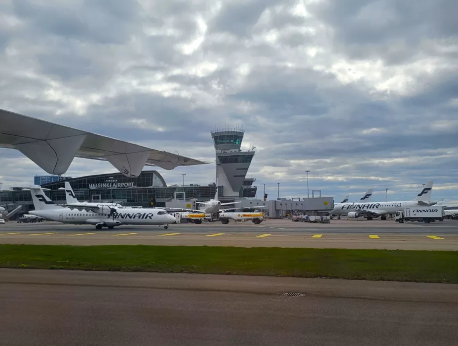 Finnair orlaivis Helsinkio oro uoste