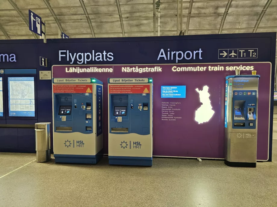 Bilietų automatai, traukinių stotys