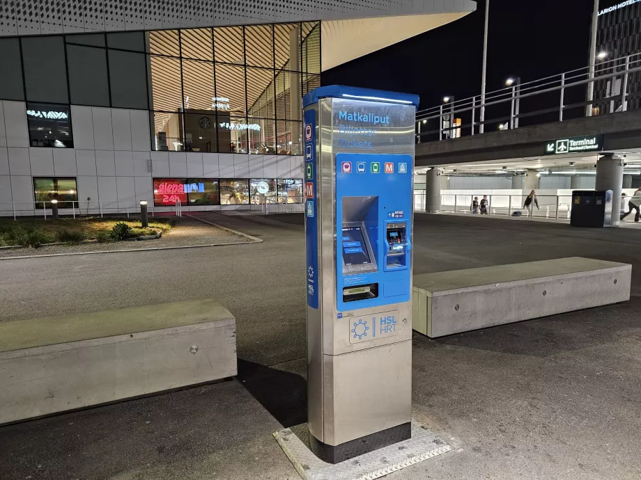 Bilietų automatas, autobusų stotelė