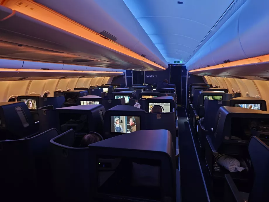 Bendras verslo klasės salono vaizdas