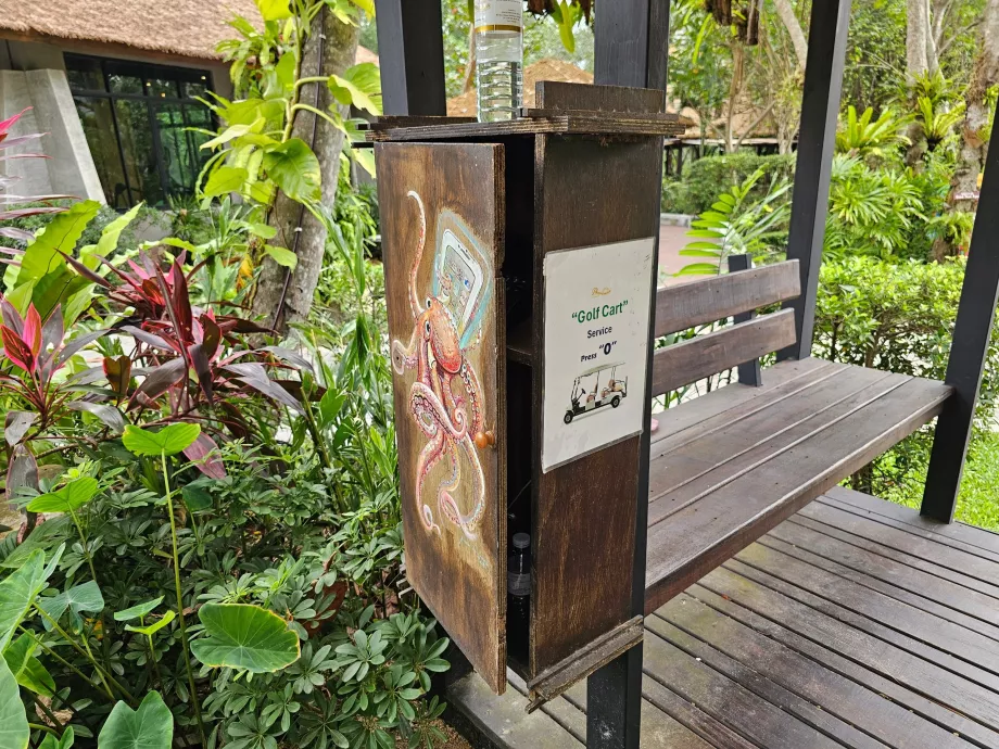 Telefonas, kuriuo galima išsikviesti golfo vežimėlį