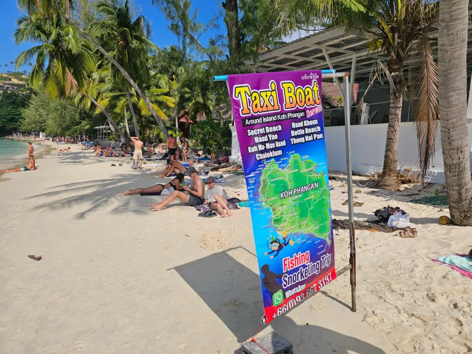 Salotų paplūdimys, taksi valtis