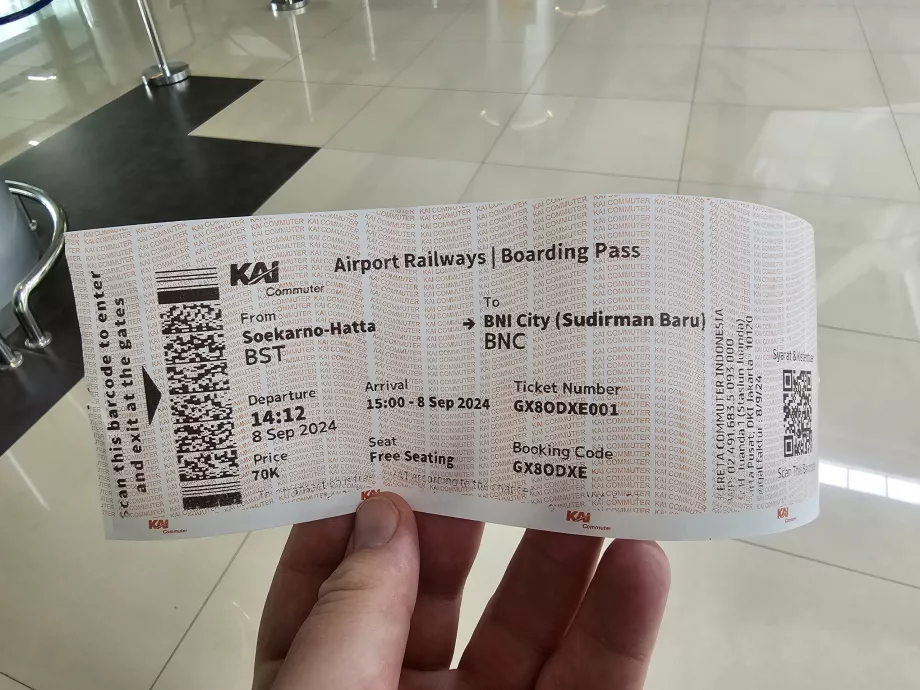 Traukinio bilietas į Džakartos centrą