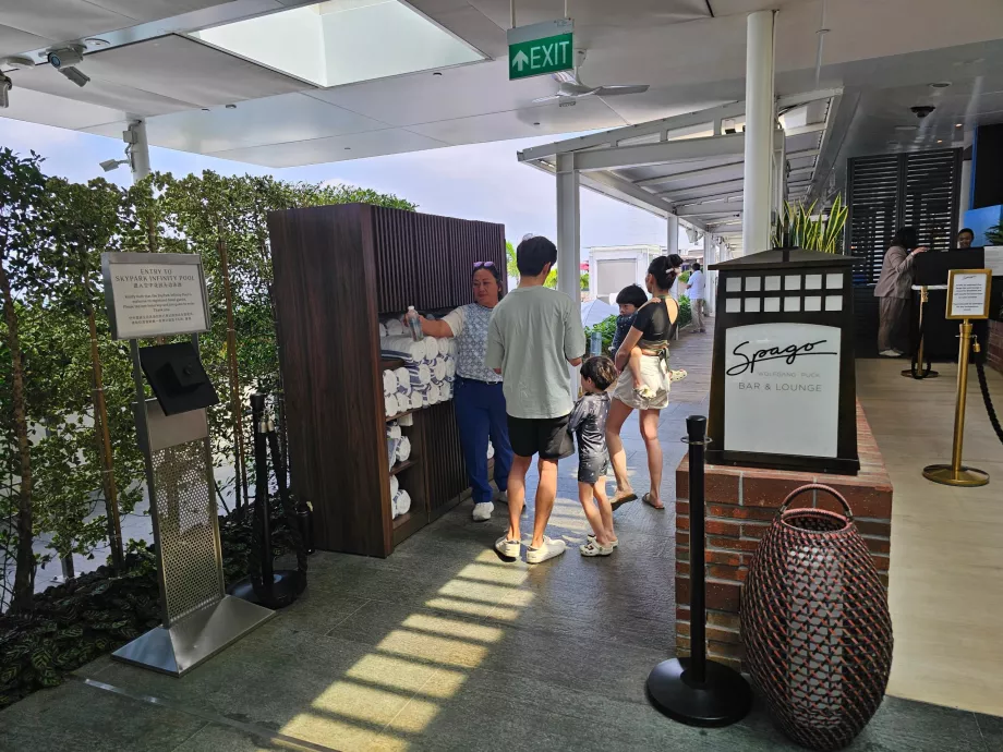 Įėjimas į baseiną ant stogo