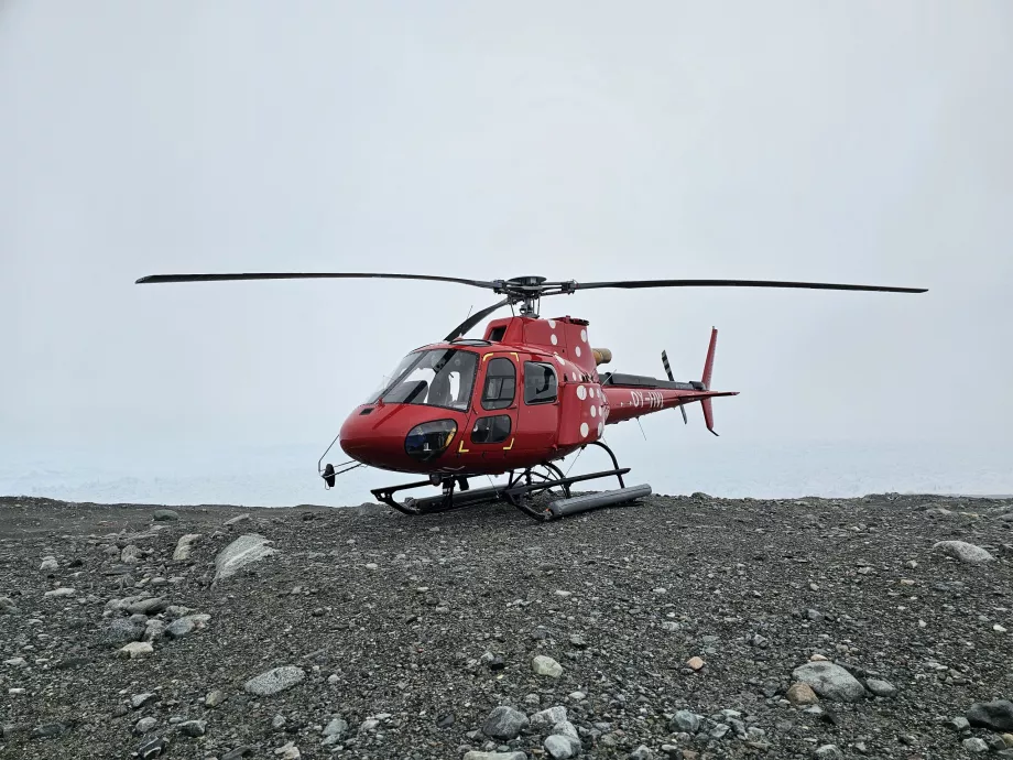 Sraigtasparnis prie ledyno