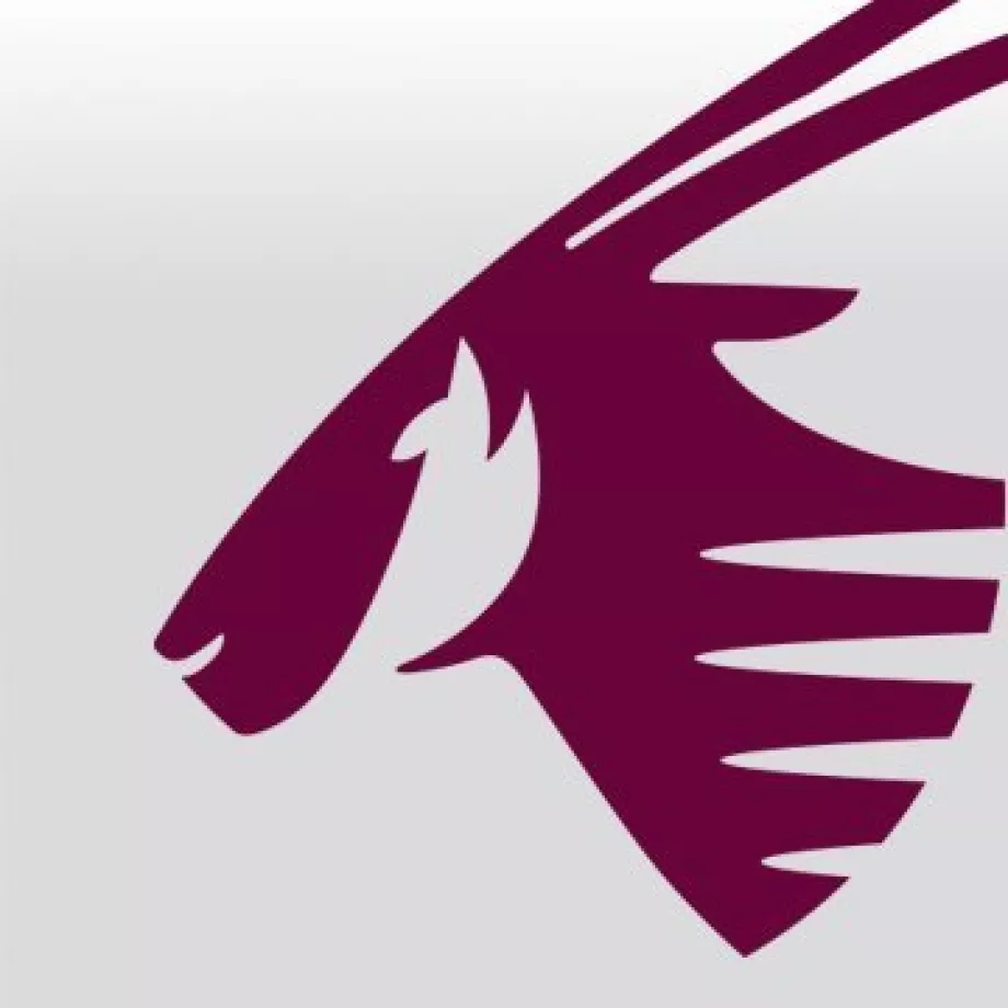 "Qatar Airways" logotipo nuolaida