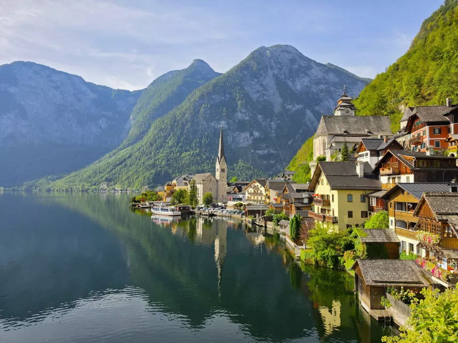 Garsiausias Hallstatto miesto centro vaizdas