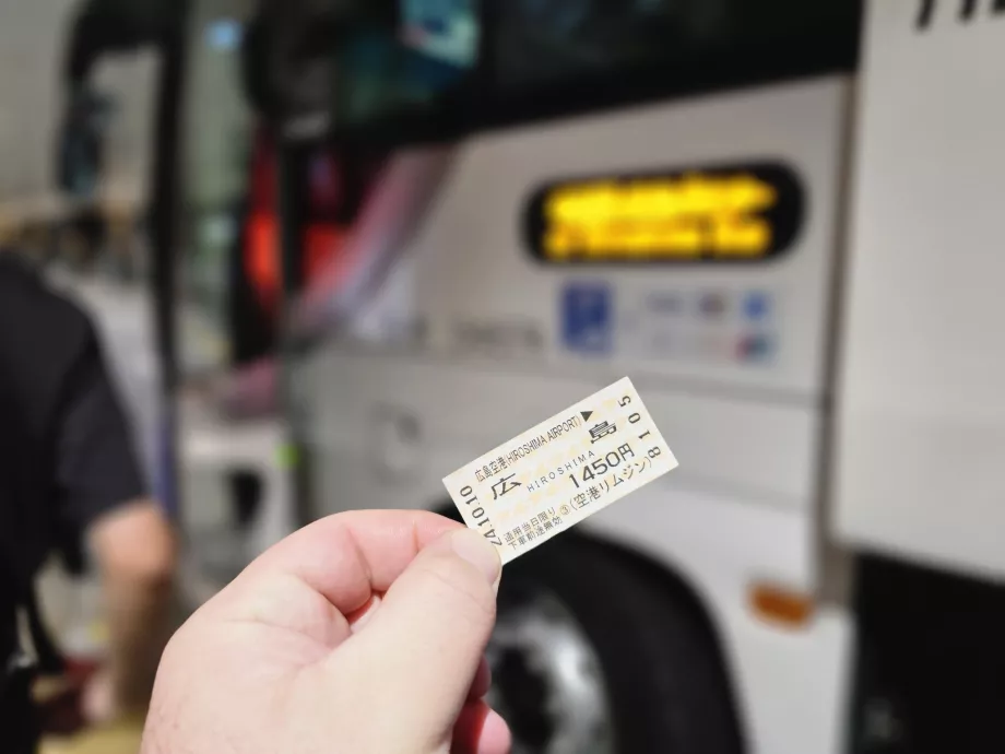 Autobuso bilietas iš oro uosto į Hirosimos centrą