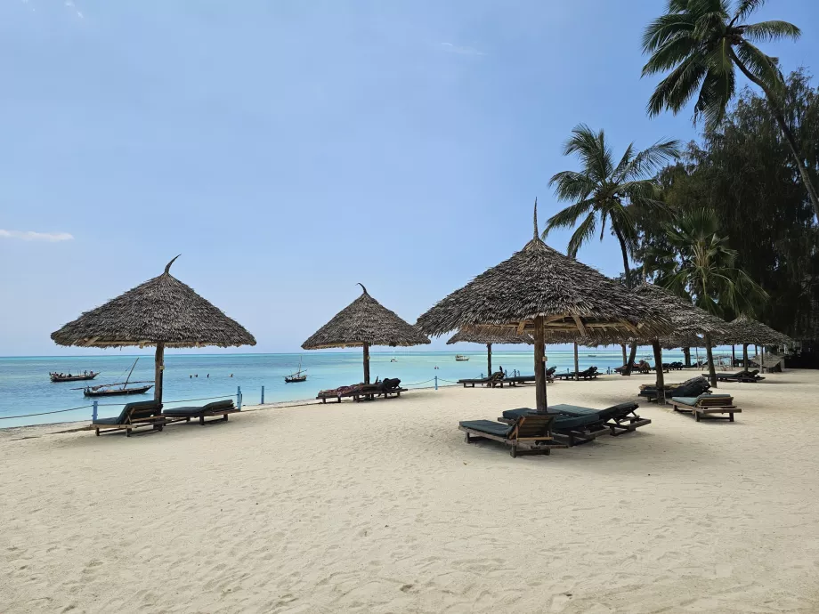 Šezlongai ir skėčiai