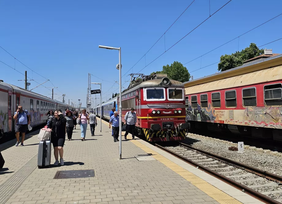 Traukinys Burgase po atvykimo iš Sofijos