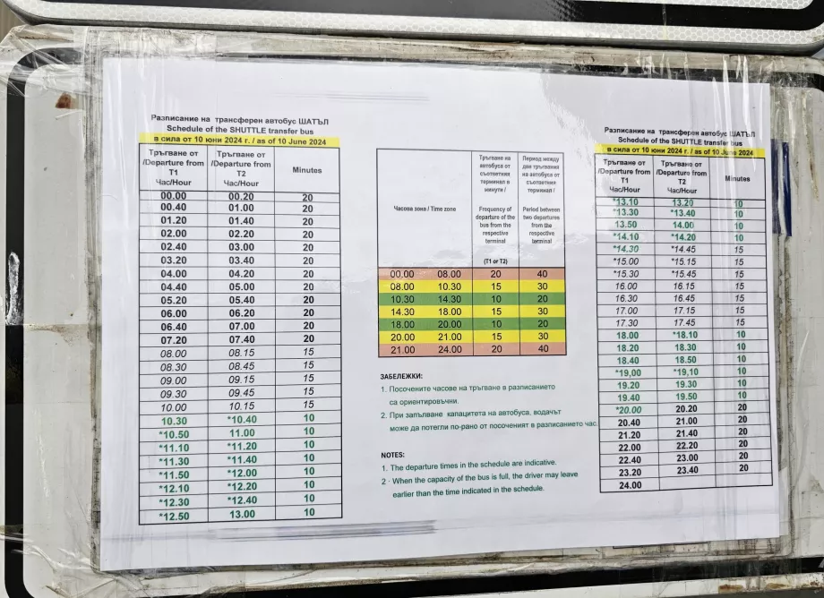 Pervežimo autobusu tarp terminalų tvarkaraštis