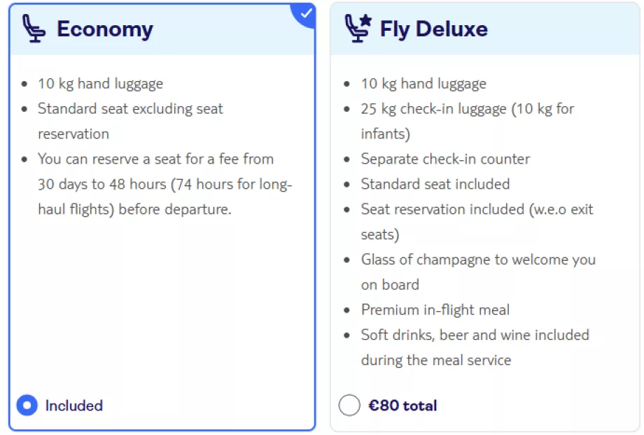 "Tui fly Belgium", bilietų kainos