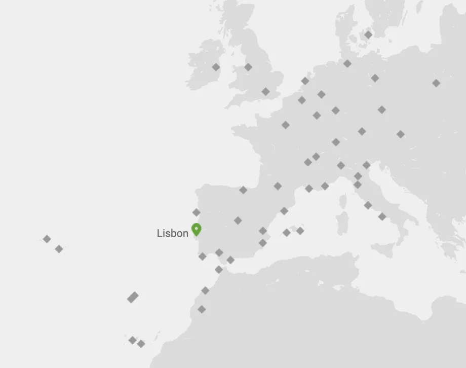 "TAP Air Portugal" maršruto žemėlapis