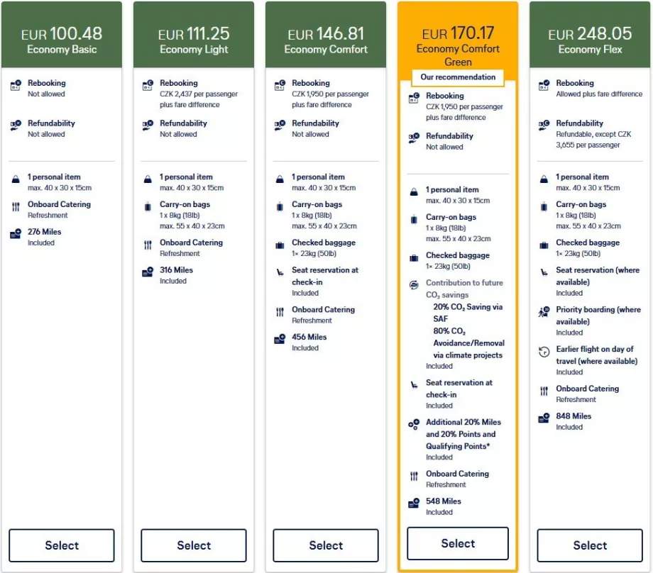 Naujos "Lufthansa" bilietų kainos