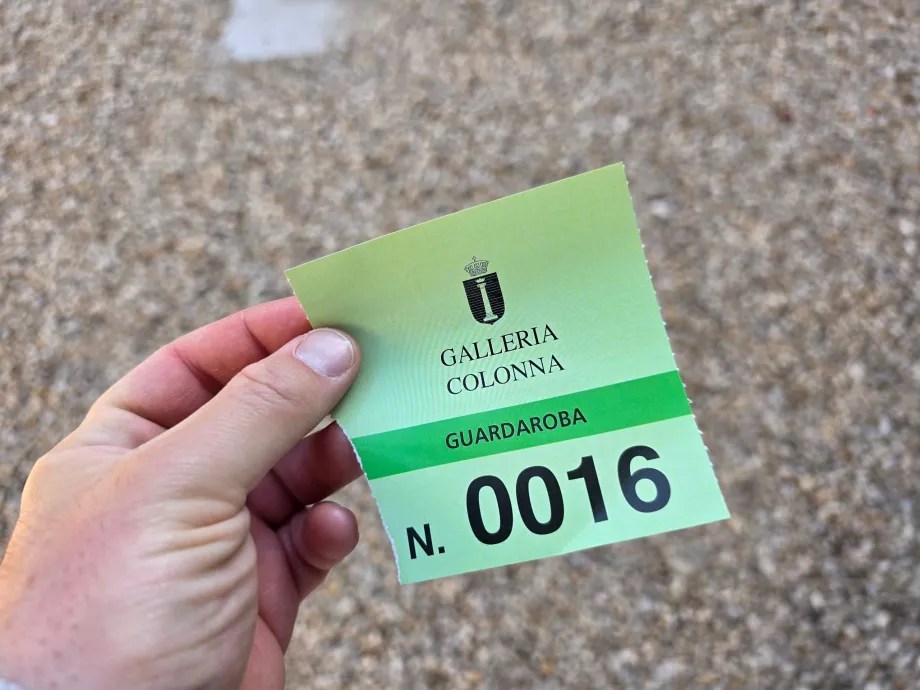 Galleria Colonna, bilietas iš bagažo skyriaus