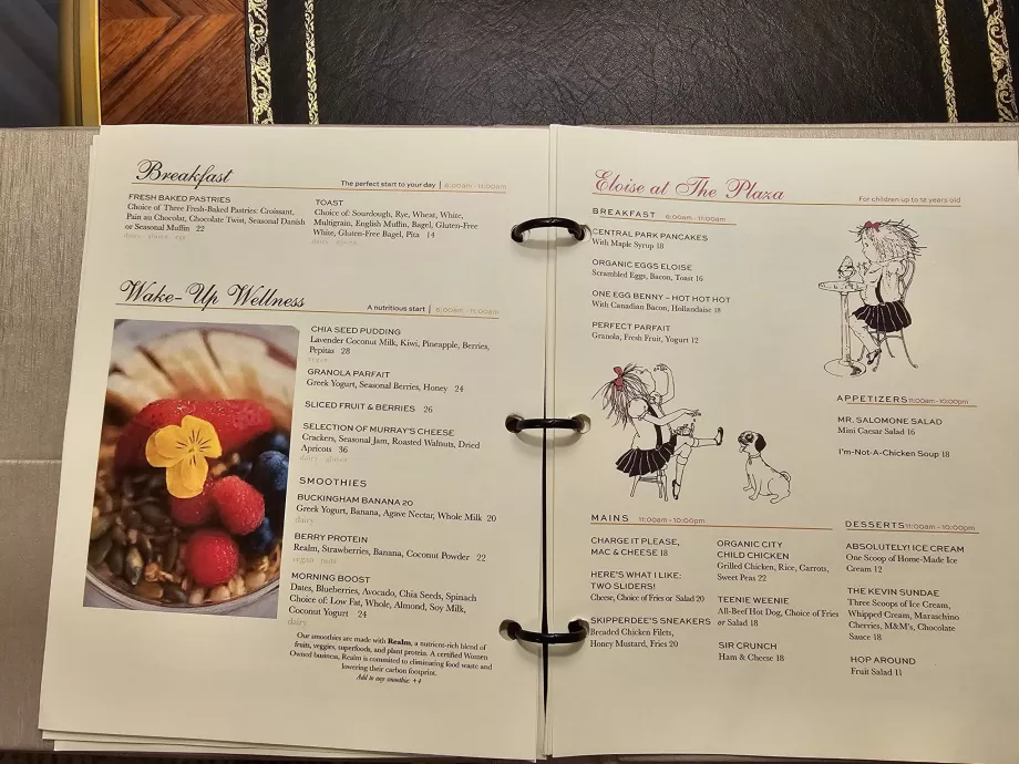 Meniu, aptarnavimas kambaryje