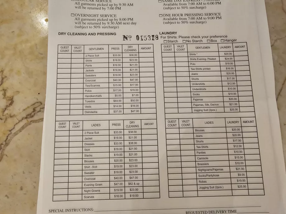 Skalbimo paslaugų kainos