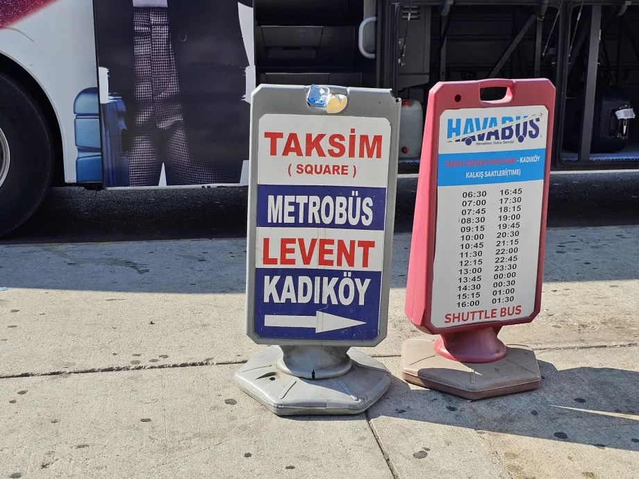 "Havabus" stotelių žymėjimas