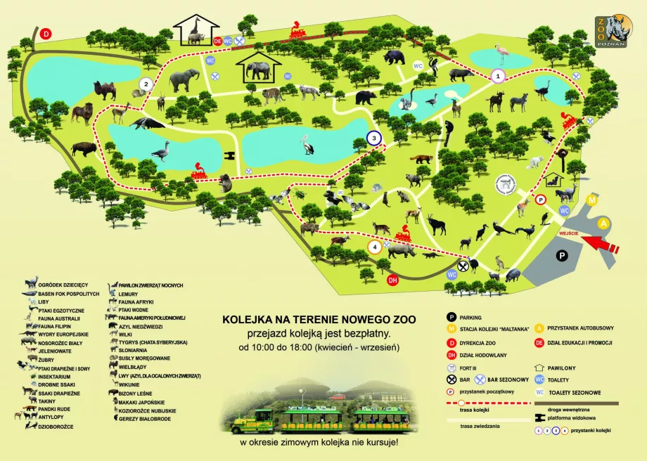 Naujojo Poznanės zoologijos sodo žemėlapis