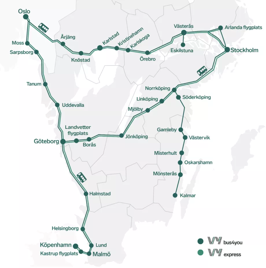 VYBuss autobusai į Geteborgą